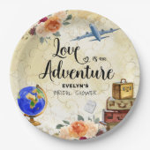 Love is een Adventure Vrijgezellenfeest Papieren Bordje (Voorkant)