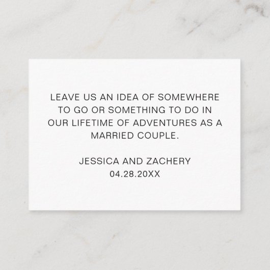 Love is een Adventure Wedding Bucket List Kaarten (Achterkant)