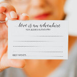 Love is een Adventure Wedding Bucket List Kaarten<br><div class="desc">Deze mooie bruiloft "liefde is een avontuur" emmer list advieskaarten zullen een perfecte aanvulling zijn op de gastenboektafel. Alle gasten hebben het over hun beste avontuurideeën voor de nieuwsleden. Een deel van het collectie van Alejandra.</div>