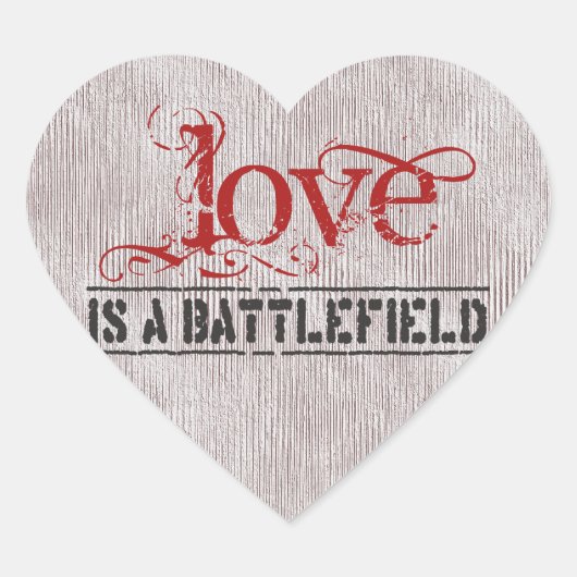 LOVE IS EEN BATTLEFIELD HART STICKER (Voorkant)