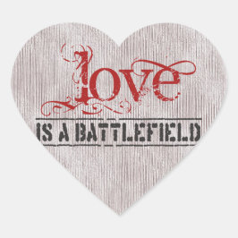 LOVE IS EEN BATTLEFIELD HART STICKER