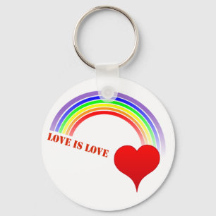LOVE IS EEN LAGE regenbooghartkeyketen Sleutelhanger