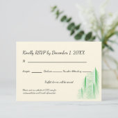 Love Is Evergreen Bruiloft RSVP Kaartje (Staand voorkant)