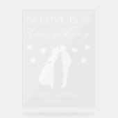 Love is Everything Personalized Wedding Acryl Bord (Voorkant)