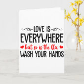 Love Is Everywhere But So Is The Flu Valentine’s D Kaart (Gele Bloem)