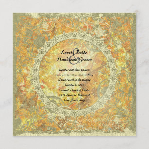 Love is Flame Poem Autumn Fire Wedding Invite Kaart