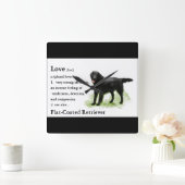 Love is Flat Coated Retriever Vierkante Klok (Huis)