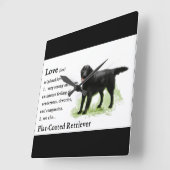 Love is Flat Coated Retriever Vierkante Klok (Hoek)