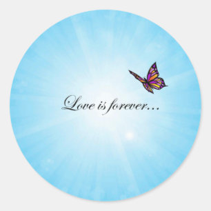 Love is Forever Butterfly Ronde Sticker
