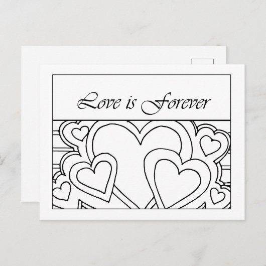 Love is Forever Drawing Briefkaart (Voorkant / Achterkant)