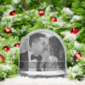 "Love is Forever" Photo Wedding Keepsake Sneeuwbol (Kerstmis)