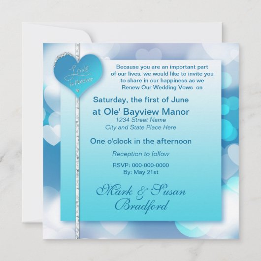 Love is Forever - Wedding Vow Renewal Uitnodiging (Achterkant)