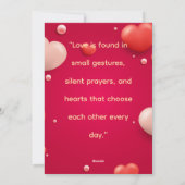 Love Is Found in Small Gestures,Valentine Day Card Feestdagenkaart (Achterkant)