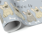 Love is French Bulldogs Cadeaupapier (Rol Hoek)