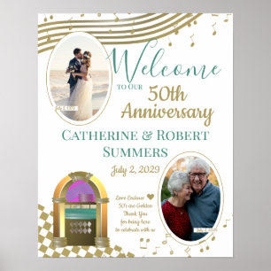 Love is Golden 50th Jubileum Welcome with Photo Poster