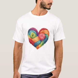 Love is Handmade Rainbow Yarn Sticker. T-shirt