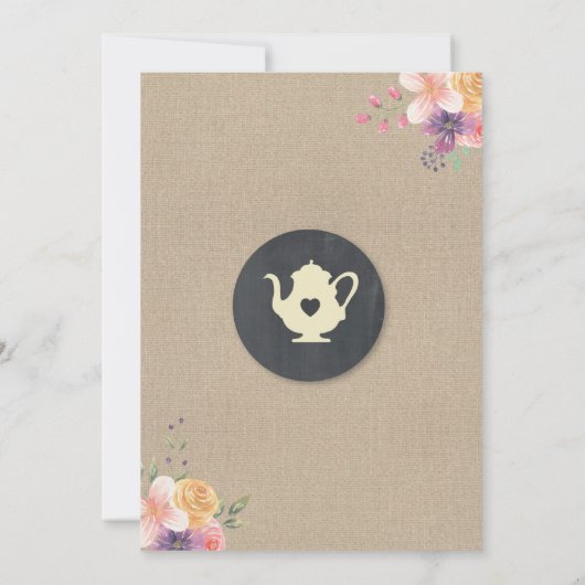 LOVE IS HET BREWING Couple's Shower Tea Teapot Inv Kaart (Achterkant)