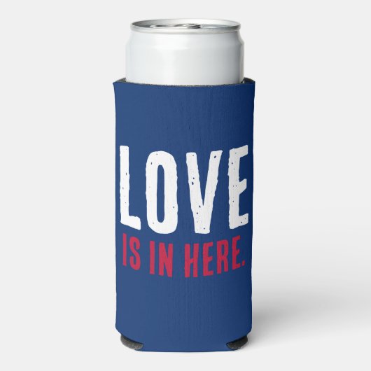 LOVE is hier. Funny Red, White en Blue Juli 4 Seltzer Blikjeskoeler (Seltzer Achterkant)