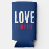 LOVE is hier. Funny Red, White en Blue Juli 4 Seltzer Blikjeskoeler (Achterkant)