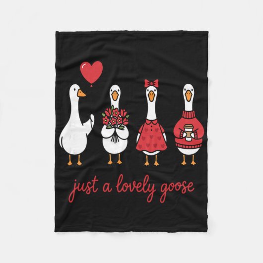 Love Is Honk-derful – Valentine Geese Squad Appare Fleece Deken (Voorkant)