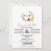 Love IS IN AIR Romantic Script with elegant floral Kaart (Voorkant)