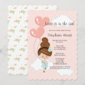 Love is in Air Vrijgezellenfeest Brunette Cloud 9 Kaart (Voorkant / Achterkant)