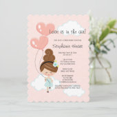 Love is in Air Vrijgezellenfeest Brunette Cloud 9 Kaart (Staand voorkant)