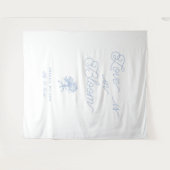 Love Is in Bloom Blue Hydrangea Bridal Shower Wandkleed (Voorkant (horizontaal))