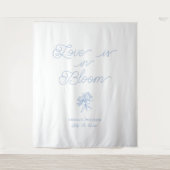 Love Is in Bloom Blue Hydrangea Bridal Shower Wandkleed (Voorkant)