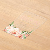 Love Is In Bloom Blush Pink Floral Bridal Shower Acryl Uitnodigingen (Laagn)
