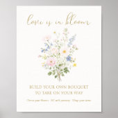 Love is in Bloom Boeket Bar Bruids Bruiloft Poster (Voorkant)