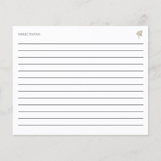 Love is in Bloom Boho Bridal Shower Recipe Floral (Achterkant)