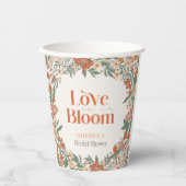 Love is in Bloom Boho Wildflower Bridal Shower Papieren Bekers (Voorkant)