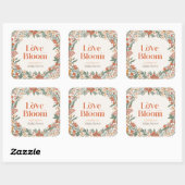 Love is in Bloom Boho Wildflower Bridal Shower Vierkante Sticker (Vel)