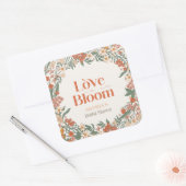 Love is in Bloom Boho Wildflower Bridal Shower Vierkante Sticker (Envelop)
