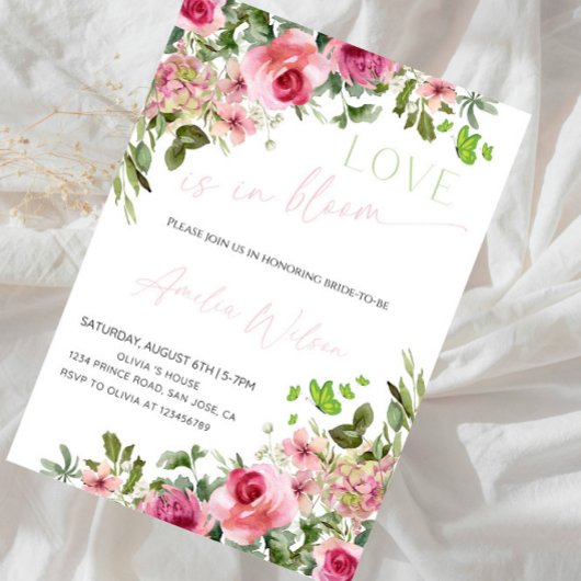 Love Is in Bloom Bridal Shower-Floral Garden Theme Kaart