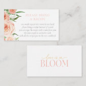 Love Is In Bloom Bridal Shower Recipe Request Informatiekaartje (Voorkant / Achterkant)
