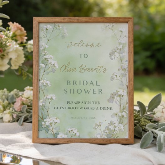 Love Is in Bloom Bridal Shower Welcome Sign Foto Afdruk