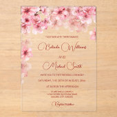 Love Is In Bloom | Cherry Blossom Bridal Shower Acryl Uitnodigingen (Voorkant)