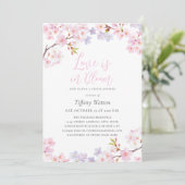Love is in Bloom Cherry Blossom Bridal Shower Kaart (Staand voorkant)