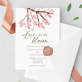 Love is in Bloom Cherry Blossoms Wedding Kaart