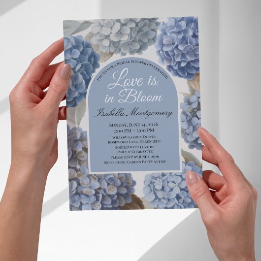 Love Is in Bloom Classic Blue Hydrangea Kaart