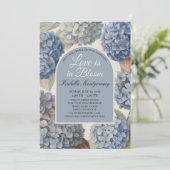 Love Is in Bloom Classic Blue Hydrangea Kaart (Staand voorkant)