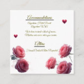 Love is in Bloom Details Pink Roses Wedding Invite Informatiekaartje (Achterkant)