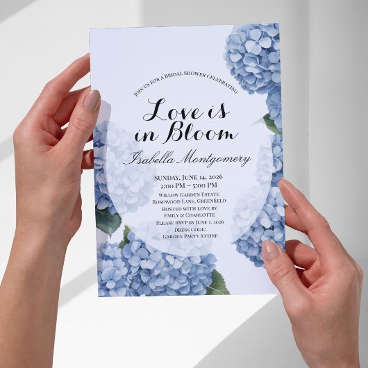 Love Is in Bloom Lente Hydrangea Bruiloftsfeest Kaart