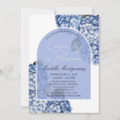 Love Is in Bloom Modern Blue Hydrangea Kaart (Voorkant)