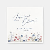 Love is in Bloom Navy Wildflower Rustic Wedding Servet (Voorkant)