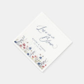 Love is in Bloom Navy Wildflower Rustic Wedding Servet (Hoek)