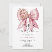 Love Is In Bloom Pink Floral Bow Vrijgezellenfeest Kaart (Voorkant)