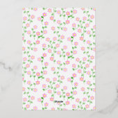 Love Is In Bloom Pink Floral Bridal Shower Folie Uitnodiging (Achterkant)